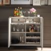 Cream sideboard with two doors and design