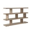 Geometric structured shelving unit in light wood finish