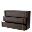 Sleek chest of three spacious drawers in dark wood finish