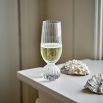 Ribbed champagne flute with unique silhouette