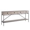 Wooden console table with four drawers and a lower shelf