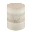 Round side table with textured concrete effect finish