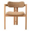 Woven outdoor dining chair in natural