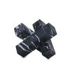 Elegant black marble sculpture in geometric design