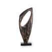 Antique bronze and black marble sculpture in stunning abstract design