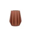 Stunning vase composed of brown leather and glass