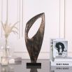 Antique bronze and black marble sculpture in stunning abstract design