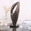 Antique bronze and black marble sculpture in stunning abstract design