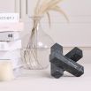 Elegant black marble sculpture in geometric design