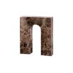 Rich brown marble sculpture in elegant curve design