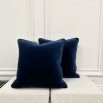 Ex-display dark blue velvet cushion 
