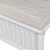 Cream outdoor lounger with foam seat and plastic base