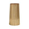 Elegant, tall golden vase with ribbed texture