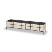 Tartan TV Stand - Mink Faux Leather Look