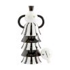 A statement decanter by Jonathan Adler with an artistic design and gold details