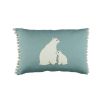 Blue and white polar bear cushion 