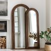 Full length arched mirror with ridged detailing
