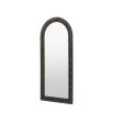 Black washed leaner mirror with intricate etching