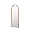 Wooden leaner mirror with 3D wooden bobble details