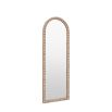 Wooden leaner mirror with 3D wooden bobble details