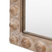 Wooden leaner mirror with 3D wooden bobble details