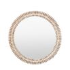 Whitewashed overmantle mirror with intricate etching
