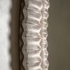 Whitewashed overmantle mirror with intricate etching