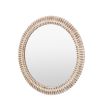 Whitewashed overmantle mirror with intricate etching