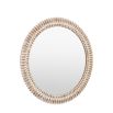 Whitewashed overmantle mirror with intricate etching