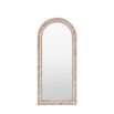 Whitewashed leaner mirror with intricate etching