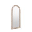 Whitewashed leaner mirror with intricate etching