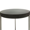 Sleek contemporary set of 2 side tables with black tinted glass