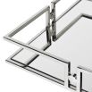 A glamorous mirrored nickel tray