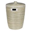 Natural woven seagrass basket with lid