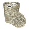 Natural woven seagrass basket with lid