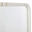 White ricestone rectangular mirror with brass inlays