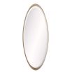 Mid-century oval mirror finished in lime washed wood