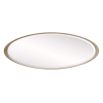 Mid-century oval mirror finished in lime washed wood