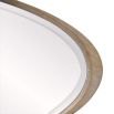 Mid-century oval mirror finished in lime washed wood
