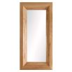 Deep bevelled blonde oak rectangular mirror