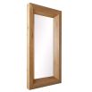 Deep bevelled blonde oak rectangular mirror
