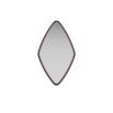 Diamond mirror wrapped in oxblood leather with bronze accents