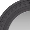 Round mirror with bronze clad dimensional frame highlights
