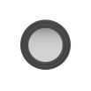 Round mirror with bronze clad dimensional frame highlights