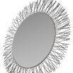 Rounded mirror framed in burnished iron spikes