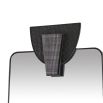 Sleek rectangular mirror with thin black frame and copperhead accent