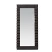 Full-length mirror with black wooden zigzag detailed black frame