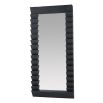 Full-length mirror with black wooden zigzag detailed black frame