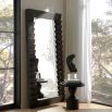 Full-length mirror with black wooden zigzag detailed black frame