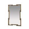 Striking mirror was brass finish frame in geometric silhouette
